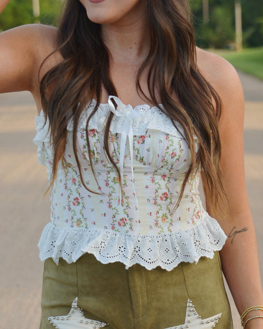 Wildflower Whimsy Floral Tube Top