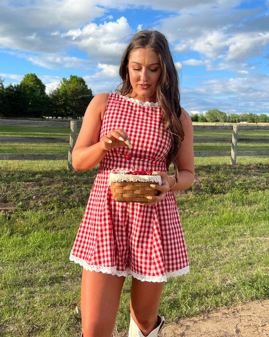 Leave em' on Red Romper