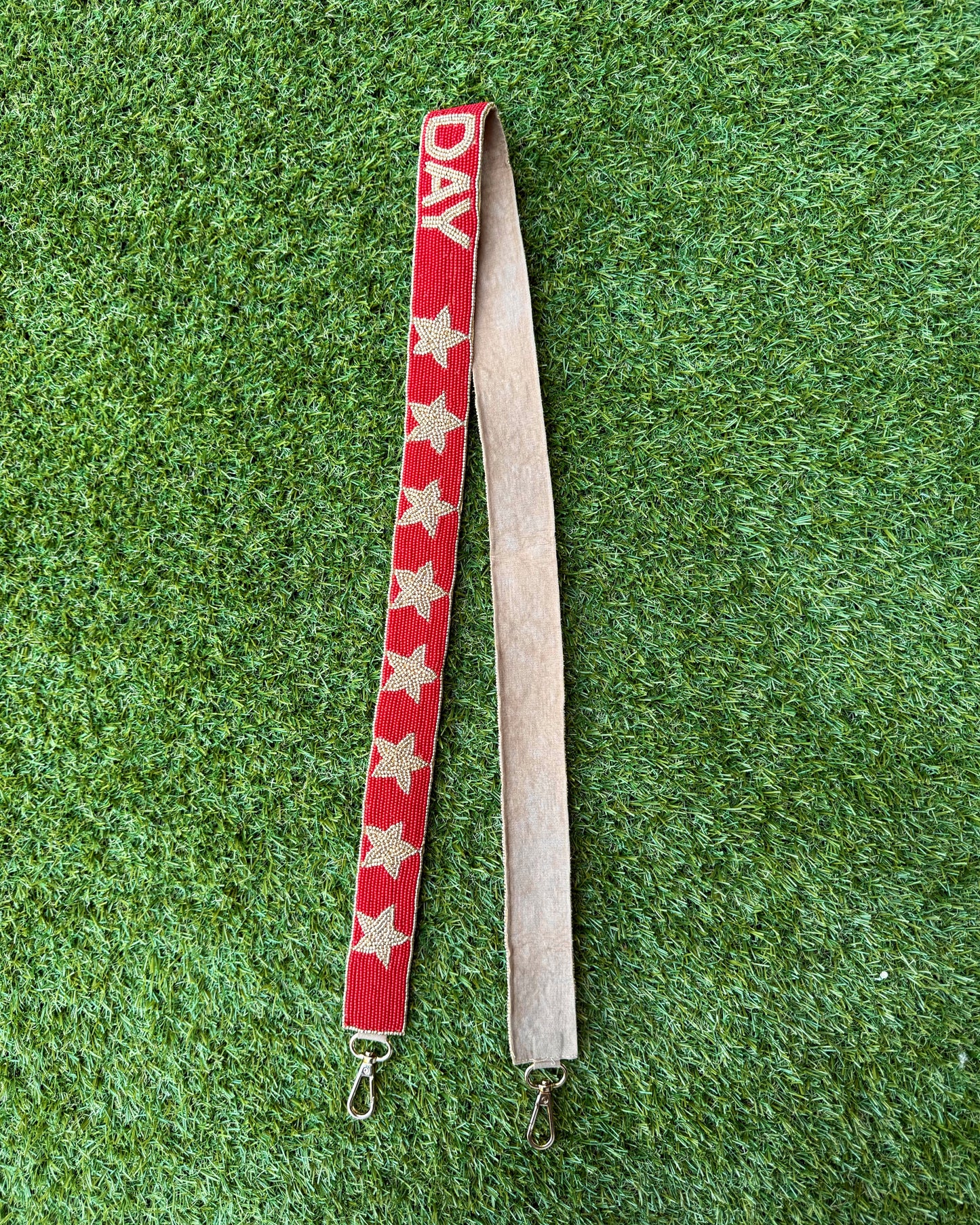 Star Player Purse Strap - Red/Gold