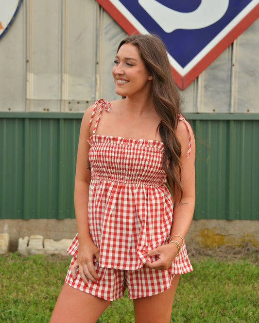 Cherry Cola Gingham Set