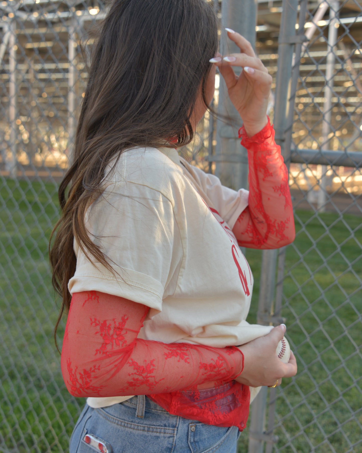 Red First Base Lace