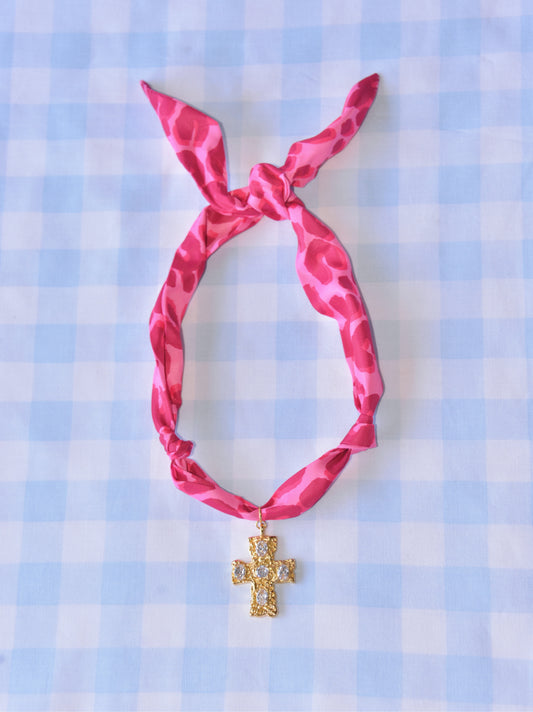 Cross My Heart Scarf Necklace