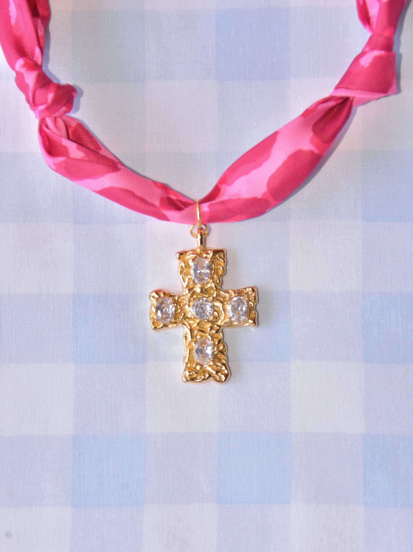 Cross My Heart Scarf Necklace