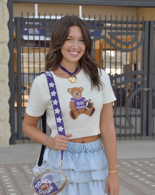 Tailgate Teddy Sweater - Purple
