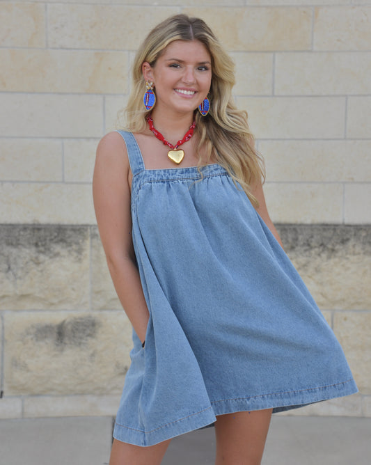 First Down Denim Dress