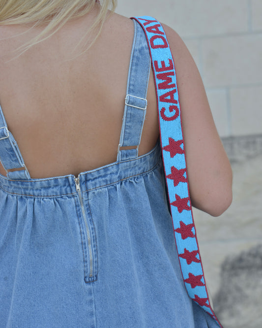 Star Player Purse Strap - Blue/Red