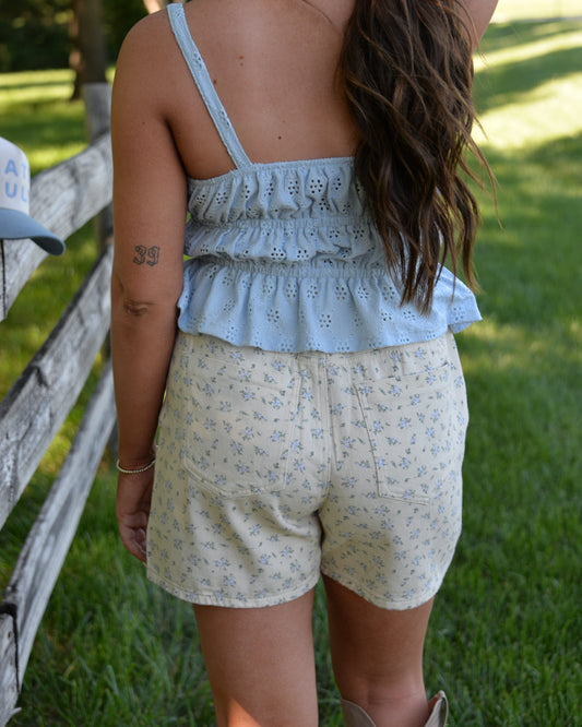 Meadow Morning Denim Shorts