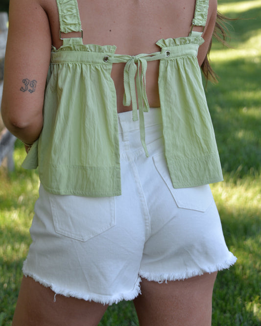 Layla White Denim Shorts