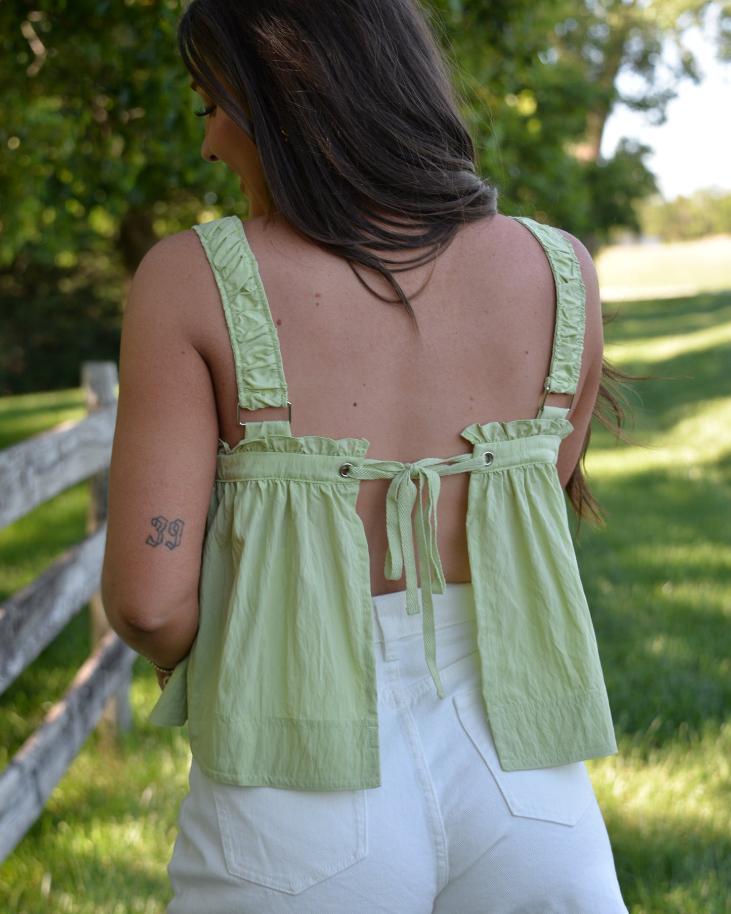 Lime Light Ruffle Blouse