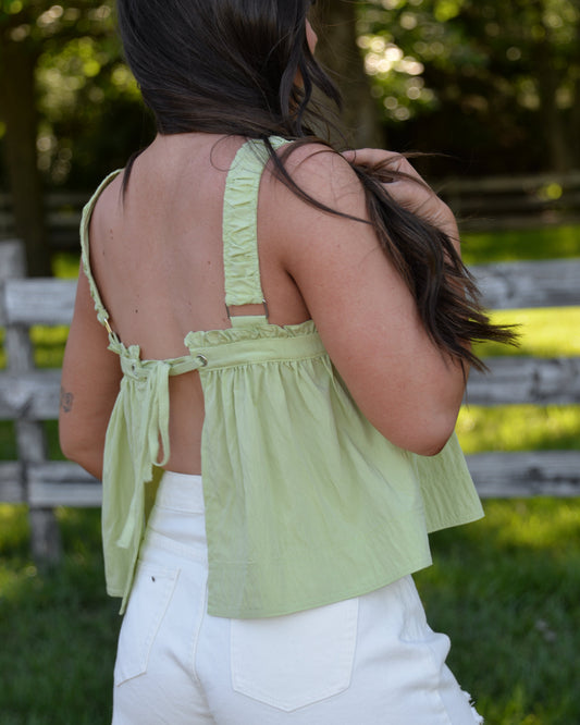 Lime Light Ruffle Blouse