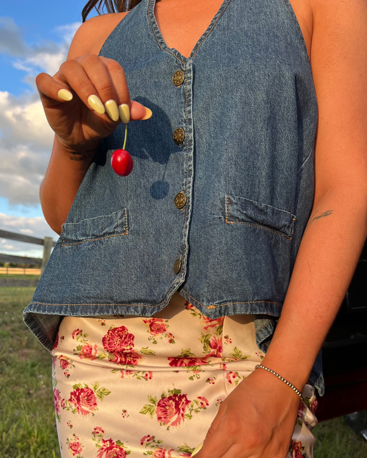 Mama Denim Halter Top