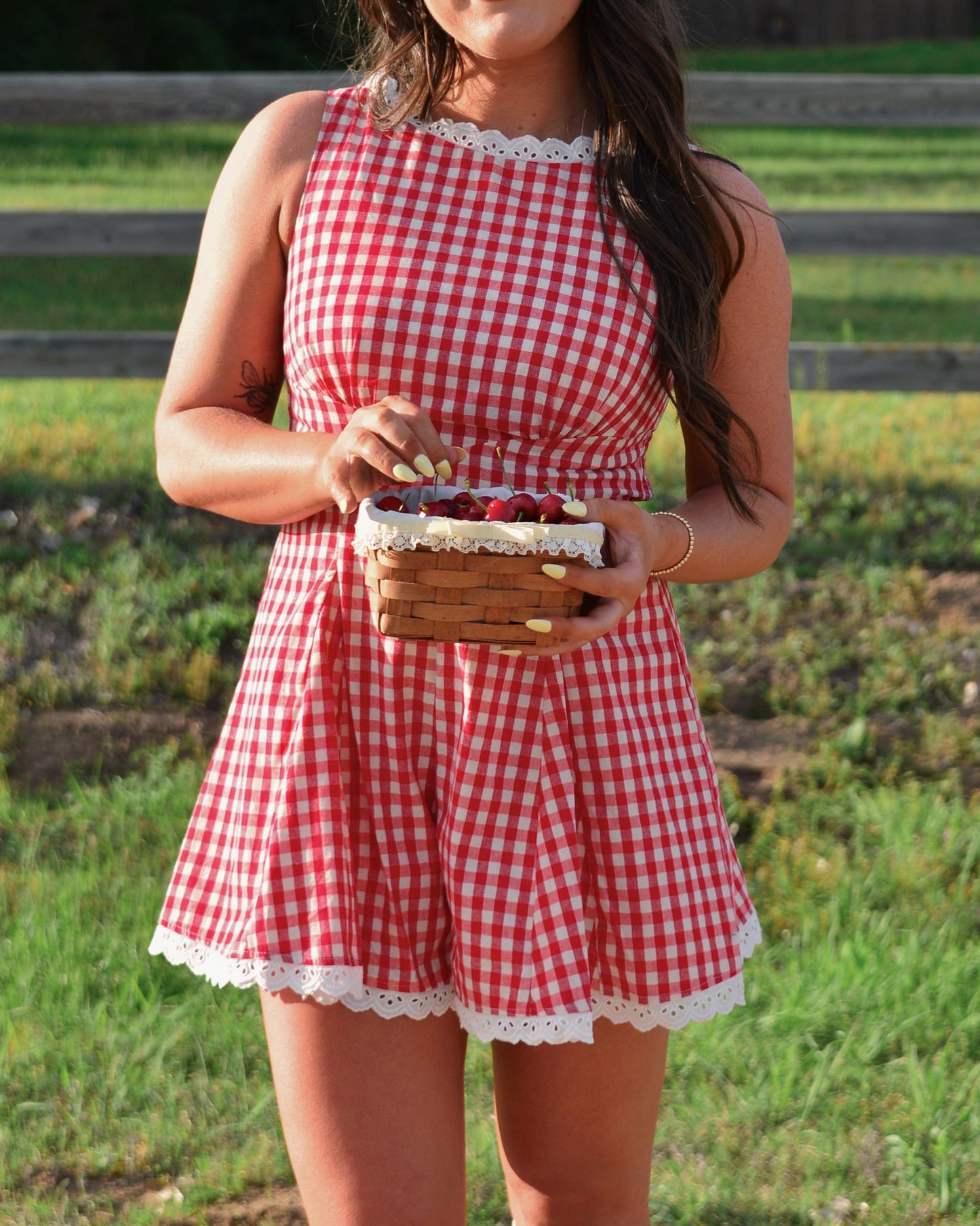 Leave em' on Red Romper