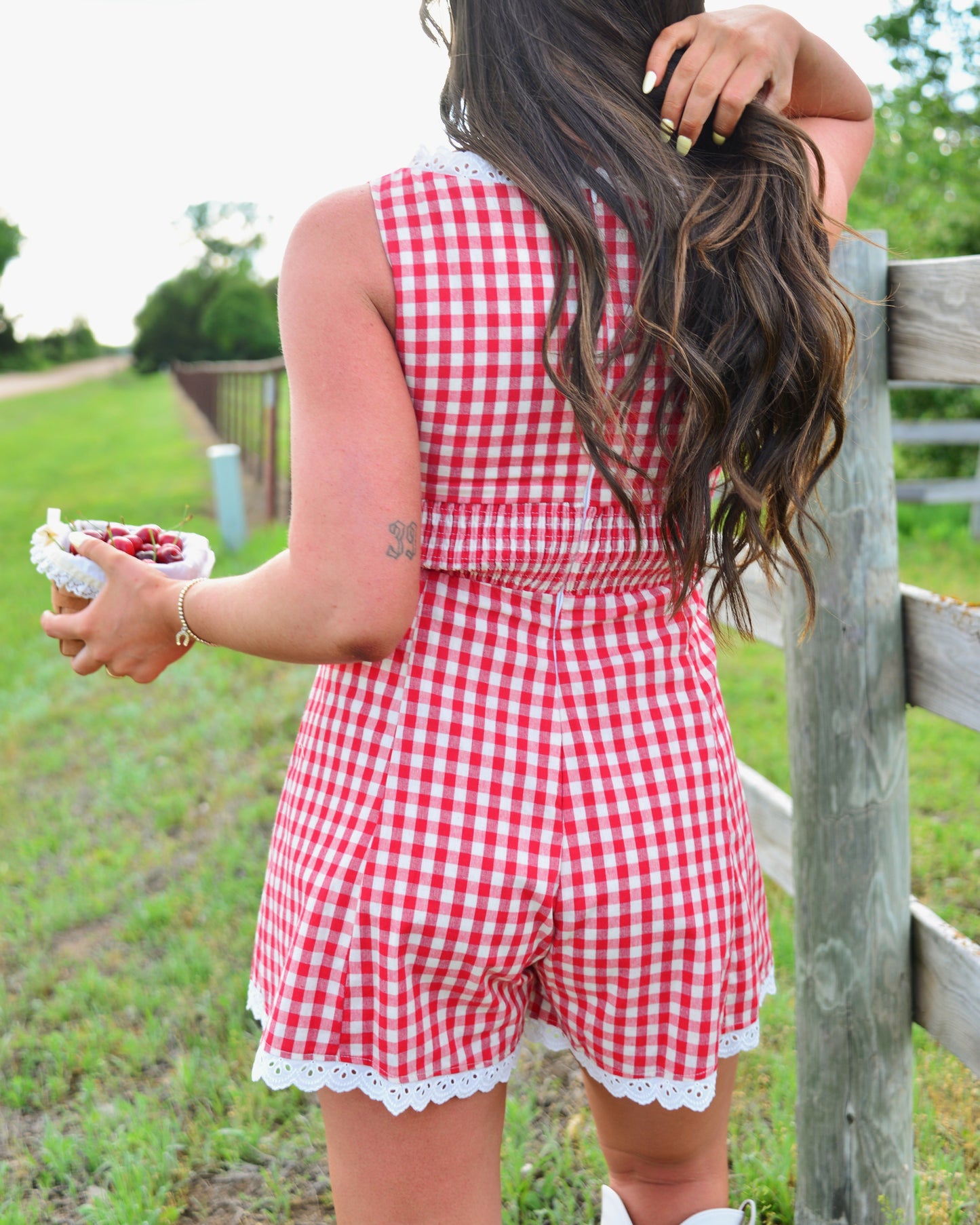 Leave em' on Red Romper