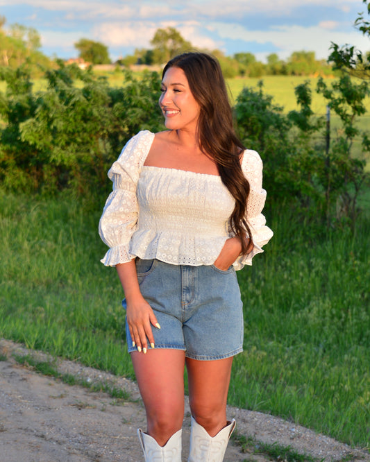 Daisy Darlin' Eyelet Blouse