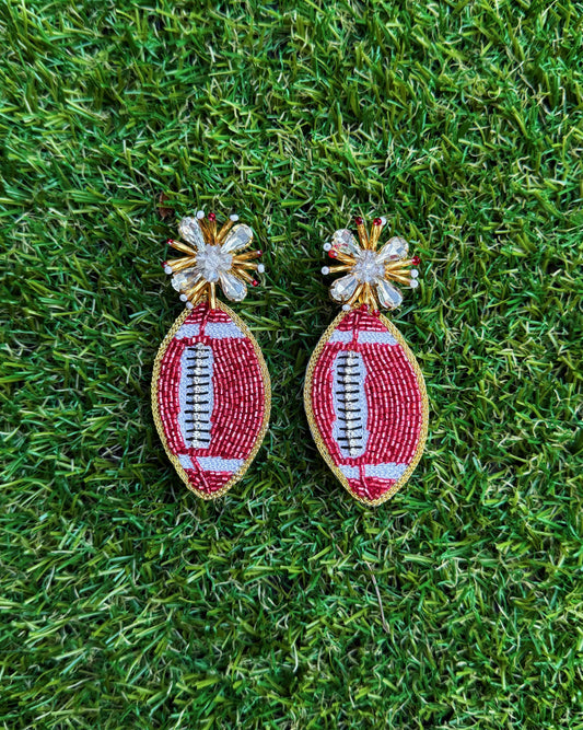Touchdown Twinkle Earrings - Red