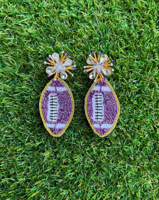 Touchdown Twinkle Earrings - Purple