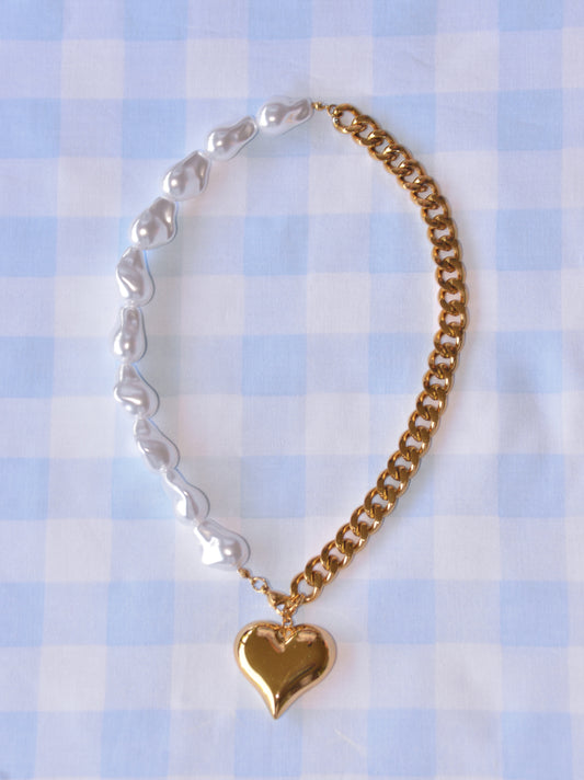 Vera Pearl Heart Necklace