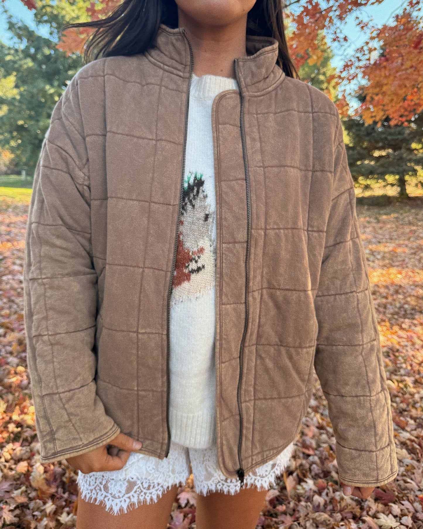 Chestnut Quilted Coat