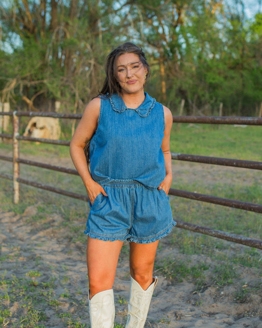 The Bonnie Denim Top